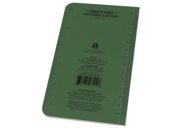 Afbeelding voor Rite in the Rain Soft Cover Book 964, 3 1/2" x 6", Green, notitieboek
