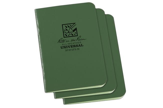 Afbeelding voor Rite in the Rain Stapled Notebooks 971FX-M, 3 1/4" x 4 5/8", Green, set van 3 notitieboekjes
