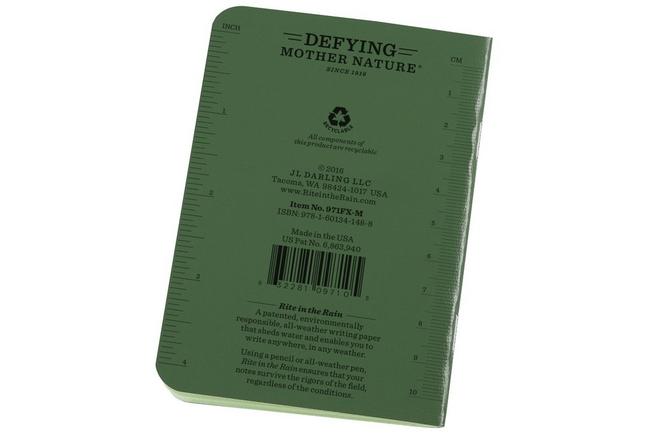 Afbeelding voor Rite in the Rain Stapled Notebooks 971FX-M, 3 1/4" x 4 5/8", Green, set van 3 notitieboekjes