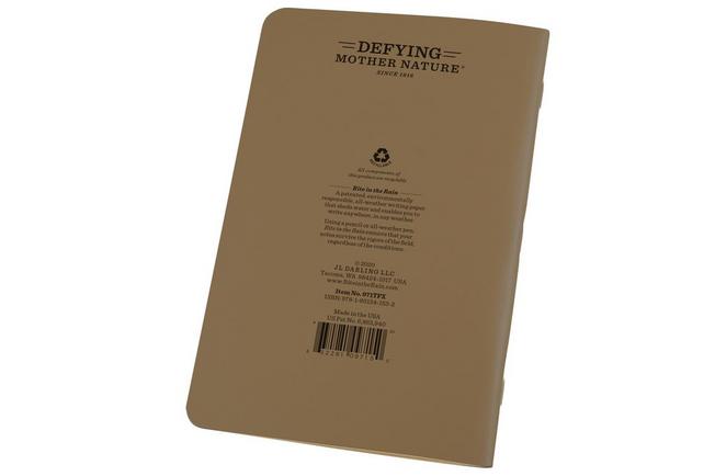 Afbeelding voor Rite in the Rain Universal Stapled Notebooks 971TFX, 4 5/8" x 7", Tan, set van 3 notitieboekjes