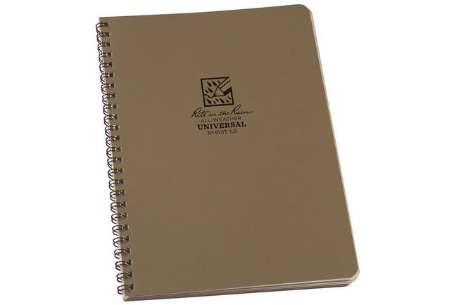 Afbeelding voor Rite in the Rain Side Spiral Notebook 973T-LG 6 5/8" x 8 1/2", Tan, Line Grid, notitieboek