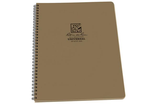 Afbeelding voor Rite in the Rain Side Spiral Notebook 973T-MX 8 1/2" x 11", Tan, notitieboek