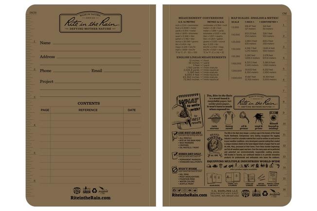 Afbeelding voor Rite in the Rain Universal Soft Cover Book 974T, 4 5/8" x 7", Tan, notitieboek