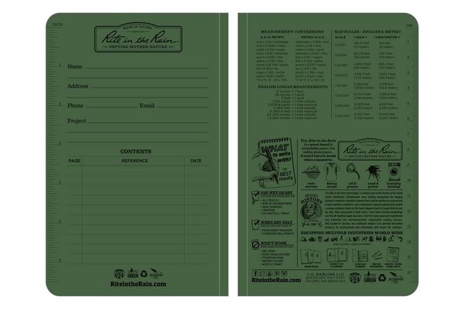 Afbeelding voor Rite in the Rain Universal Soft Cover Book 974, 4 5/8" x 7", Green, notitieboek