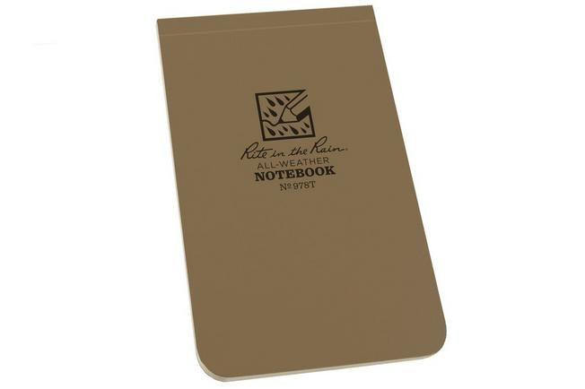 Afbeelding voor Rite in the Rain Soft Cover Top Bound Notebook 978T, 3 1/4" x 5 1/4", Tan, notitieboekje