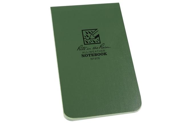 Afbeelding voor Rite in the Rain Soft Cover Top Bound Notebook 978, 3 1/4" x 5 1/4", Green, notitieboekje