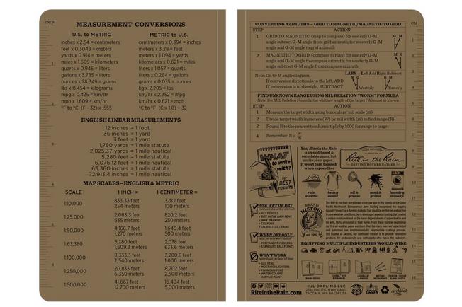 Afbeelding voor Rite in the Rain Tactical Field Book 980T, 4 5/8" x 7", Tan, notitieboek