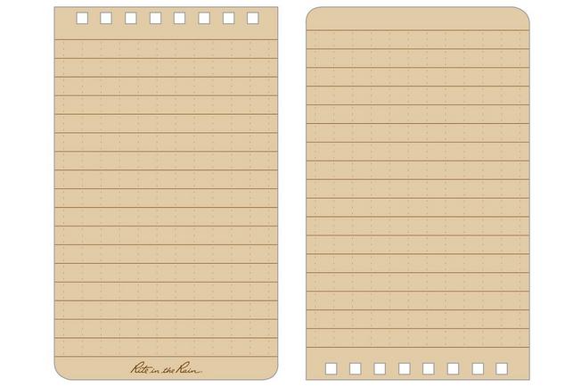 Afbeelding voor Rite in the Rain Top Spiral Notebook FL935T, 3" x 5", Tan, Flag, notitieboekje