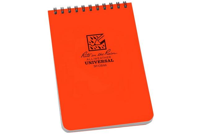 Afbeelding voor Rite in the Rain Top Spiral Notebook OR46, 4" x 6", Orange, notitieboek