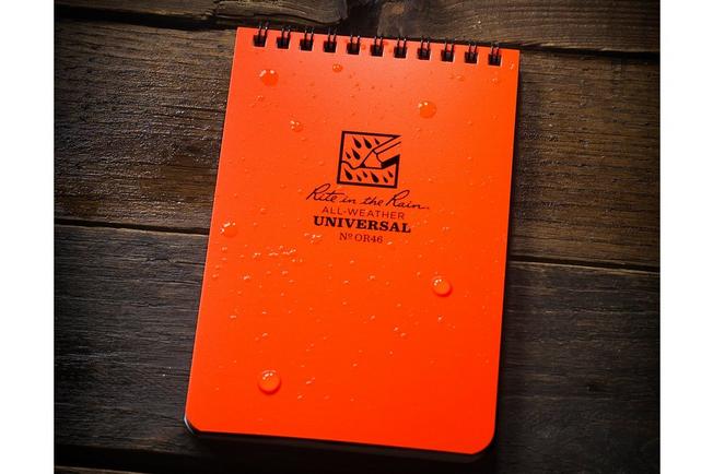 Afbeelding voor Rite in the Rain Top Spiral Notebook OR46, 4" x 6", Orange, notitieboek