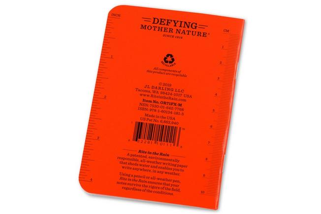 Afbeelding voor Rite in the Rain Stapled Notebooks OR71FX-M, 3 1/4" x 4 5/8", Orange, set van 3 notitieboekjes