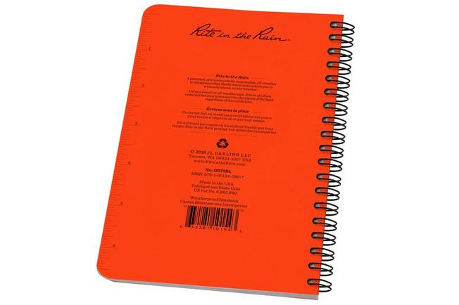 Afbeelding voor Rite in the Rain Universal Spiral Notebook OR73, 4 5/8" x 7", Orange, notitieboek