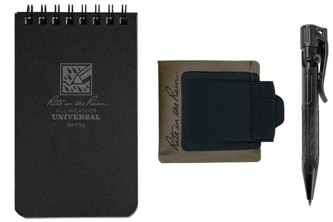 Afbeelding voor Rite in the Rain Monsoon Pen Holster Kist PH2-KIT Olive, notitieboekje, pen en bankpas- en penhouder