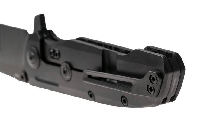 Afbeelding voor Reate District 9 V2, 9DV2-BE-SAT-TI-BL, Black DLC 154CM, Dark Bead Blasted Titanium/Carbon Fiber zakmes