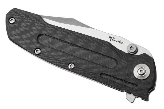 Afbeelding voor Reate District 9 V2, 9DV2-BE-SAT-TI-SAT, Satin 154CM, Bead Blasted Titanium/Carbon Fiber zakmes