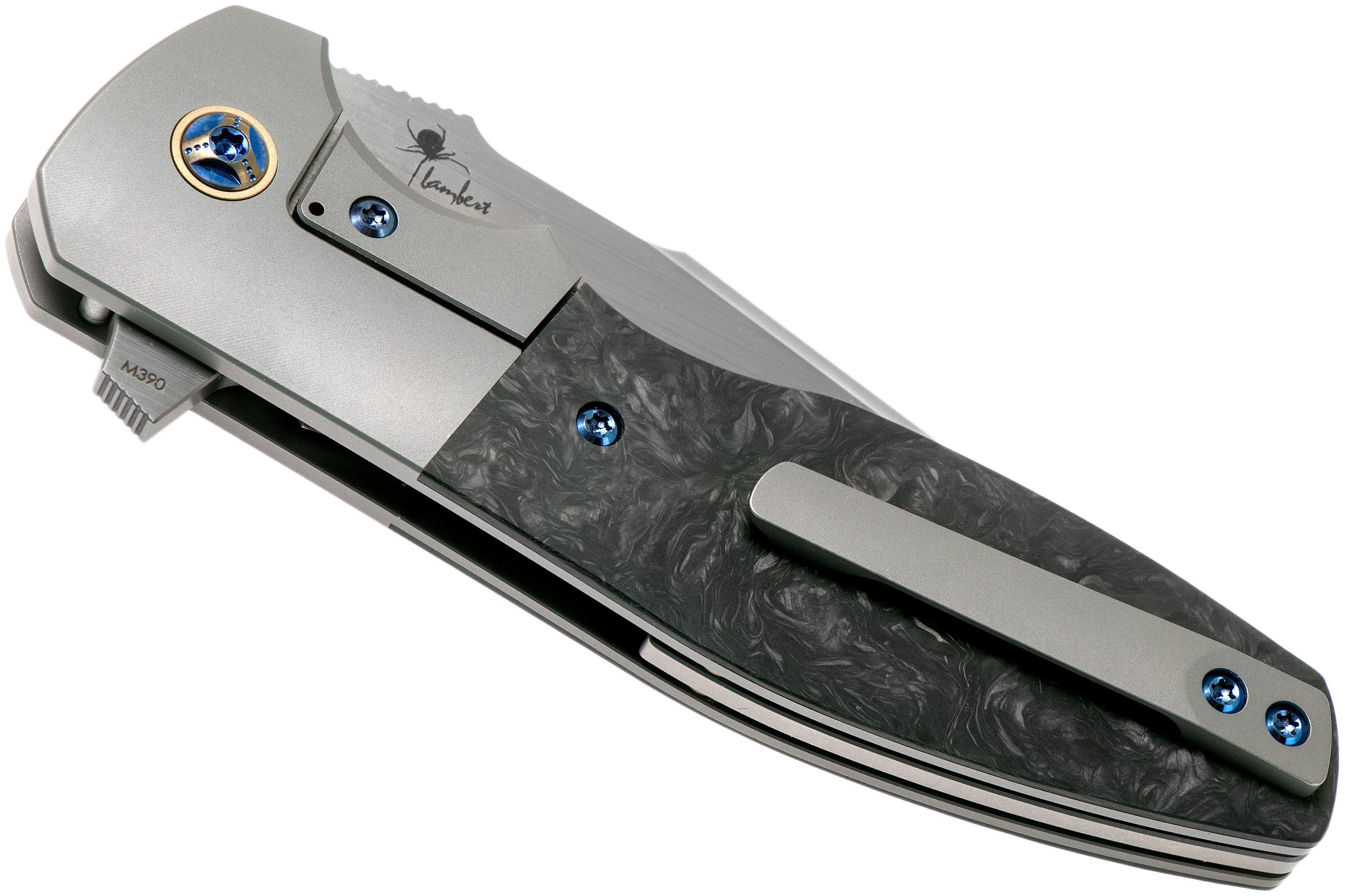 Reate Augustus M390 Marbled Carbon fibre pocket knife, Kirby Lambert