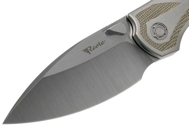 Image for Reate Iron Thumbstuds Green Micarta, Beadblast Screws pocket knife