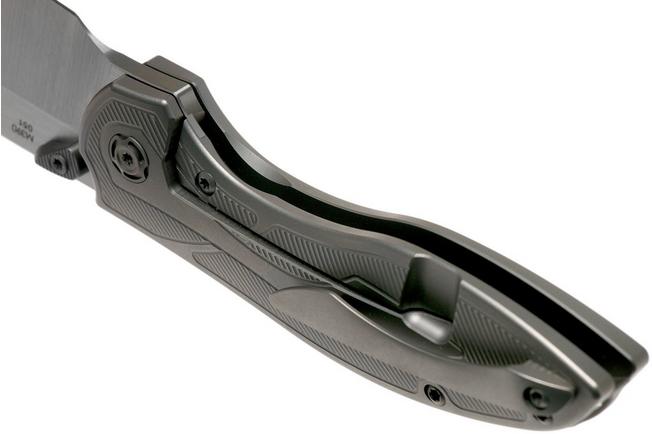 Image for Reate Iron Thumbstuds Green Micarta, Beadblast Screws pocket knife