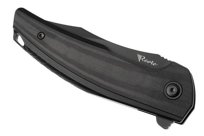 Afbeelding voor Reate Jack Jr. JJR-BL-DLC-AL-BL, Black DLC CPM S30V, Black Aluminum / Carbon Fiber zakmes