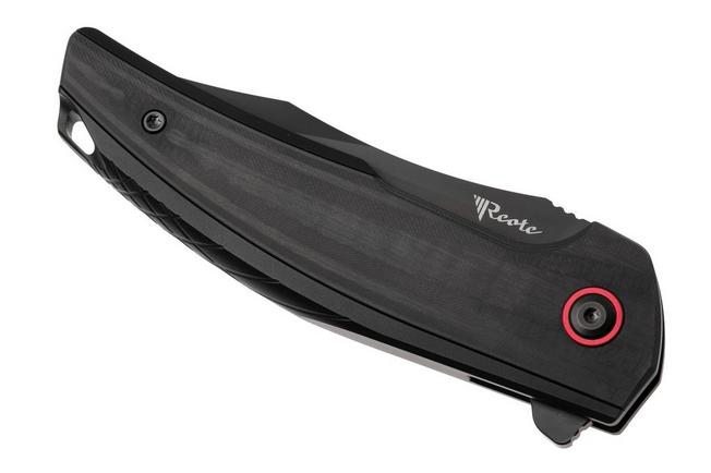 Afbeelding voor Reate Jack Jr. JJR-BL-DLC-AL-RD, Black DLC CPM S30V, Black Aluminum / Carbon Fiber, Red Hardware zakmes