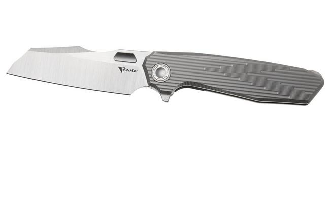Afbeelding voor Reate Mantis Satin Elmax, Patterned Bead Blasted Titanium, zakmes