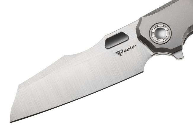 Afbeelding voor Reate Mantis Satin Elmax, Smooth Bead Blasted Titanium, zakmes