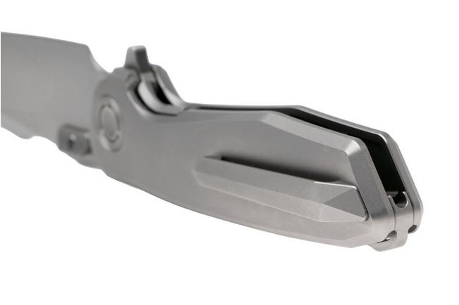 Afbeelding voor Reate Mantis Satin Elmax, Smooth Bead Blasted Titanium, zakmes