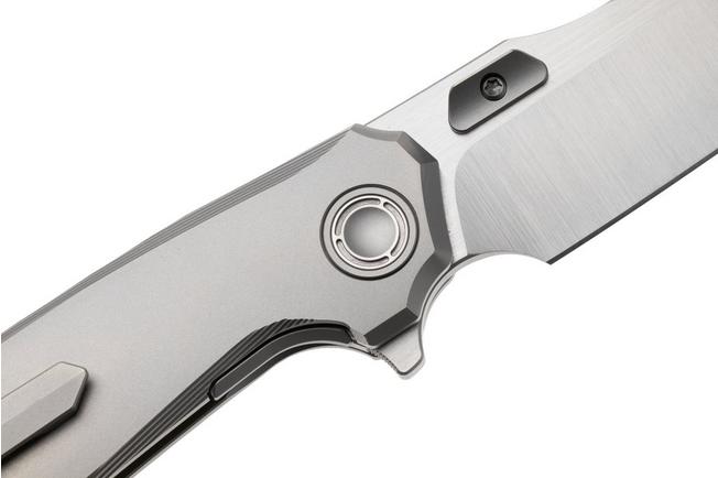 Afbeelding voor Reate Mantis Satin Elmax, Smooth Bead Blasted Titanium, zakmes