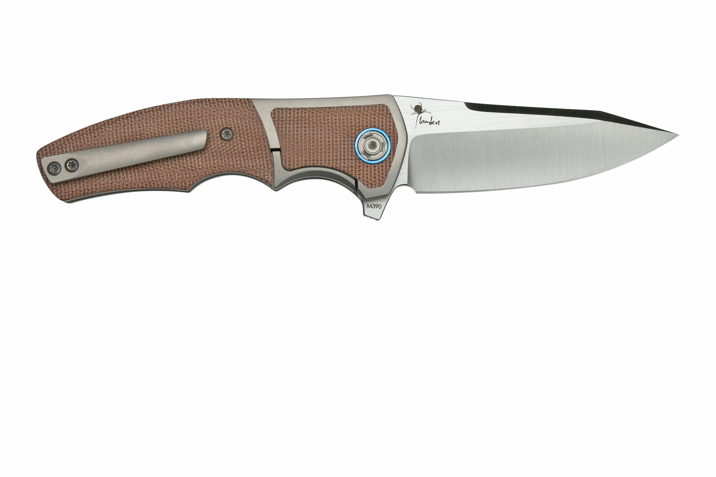 Reate Mini Crossroads M390, Brown Micarta MCR-BRM coltello da tasca ...