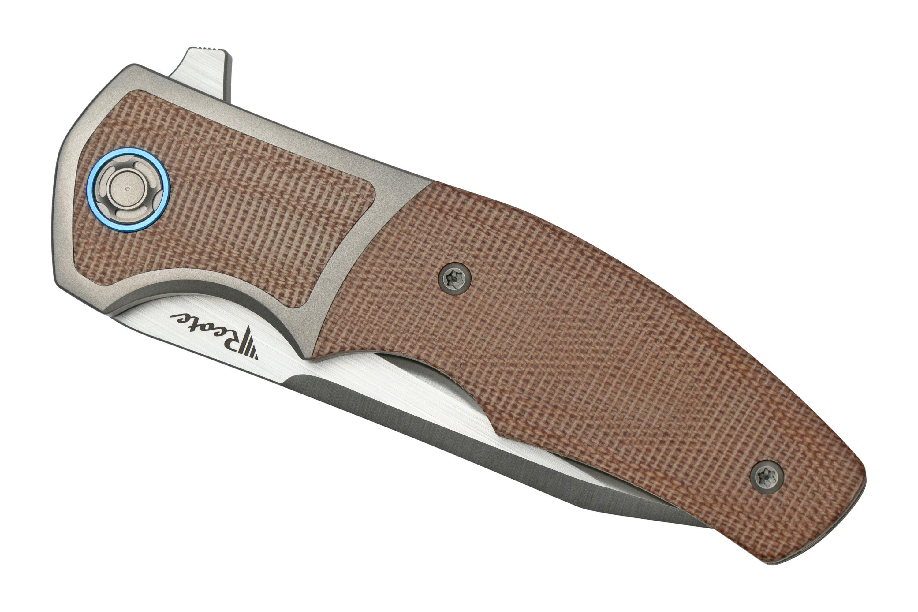 Reate Mini Crossroads M390, Brown Micarta MCR-BRM coltello da tasca ...