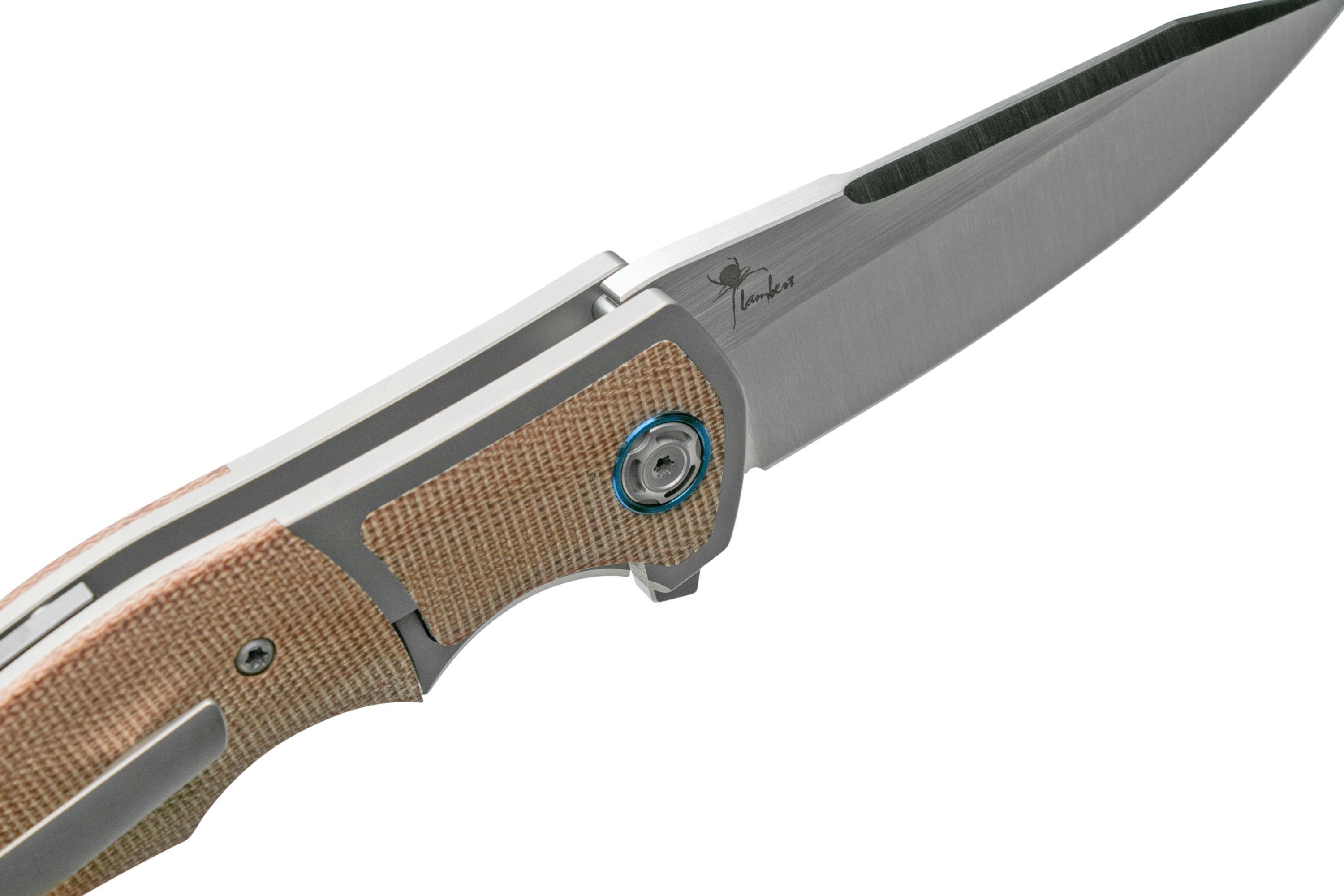 Reate Mini Crossroads M390, Brown Micarta MCR-BRM coltello da tasca ...