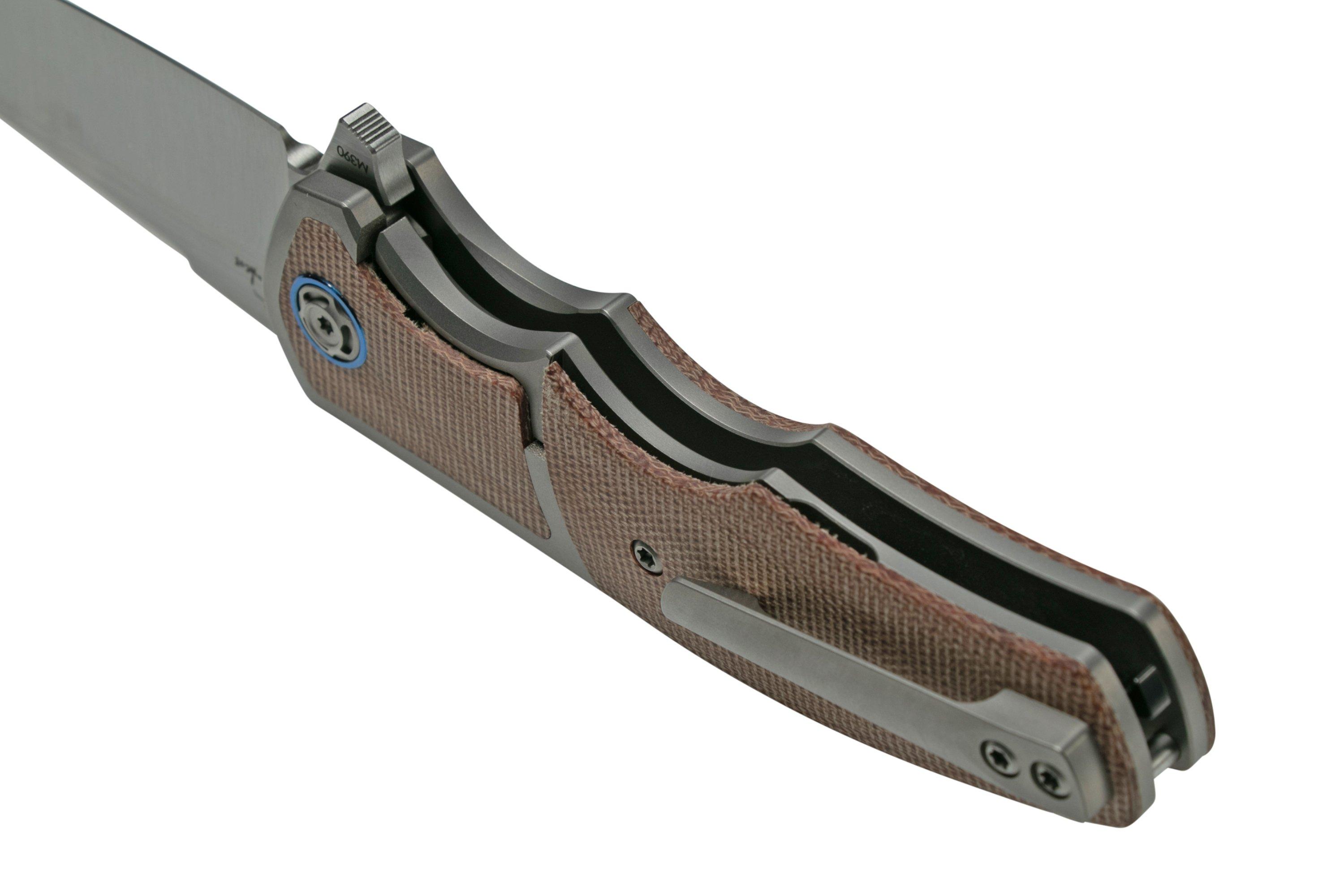 Reate Mini Crossroads M390, Brown Micarta MCR-BRM coltello da tasca ...