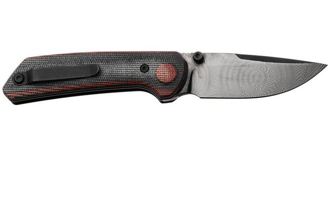 Afbeelding voor Reate PL-XT, DLC Damascus, Black/Red Micarta zakmes, Alvin Lee design
