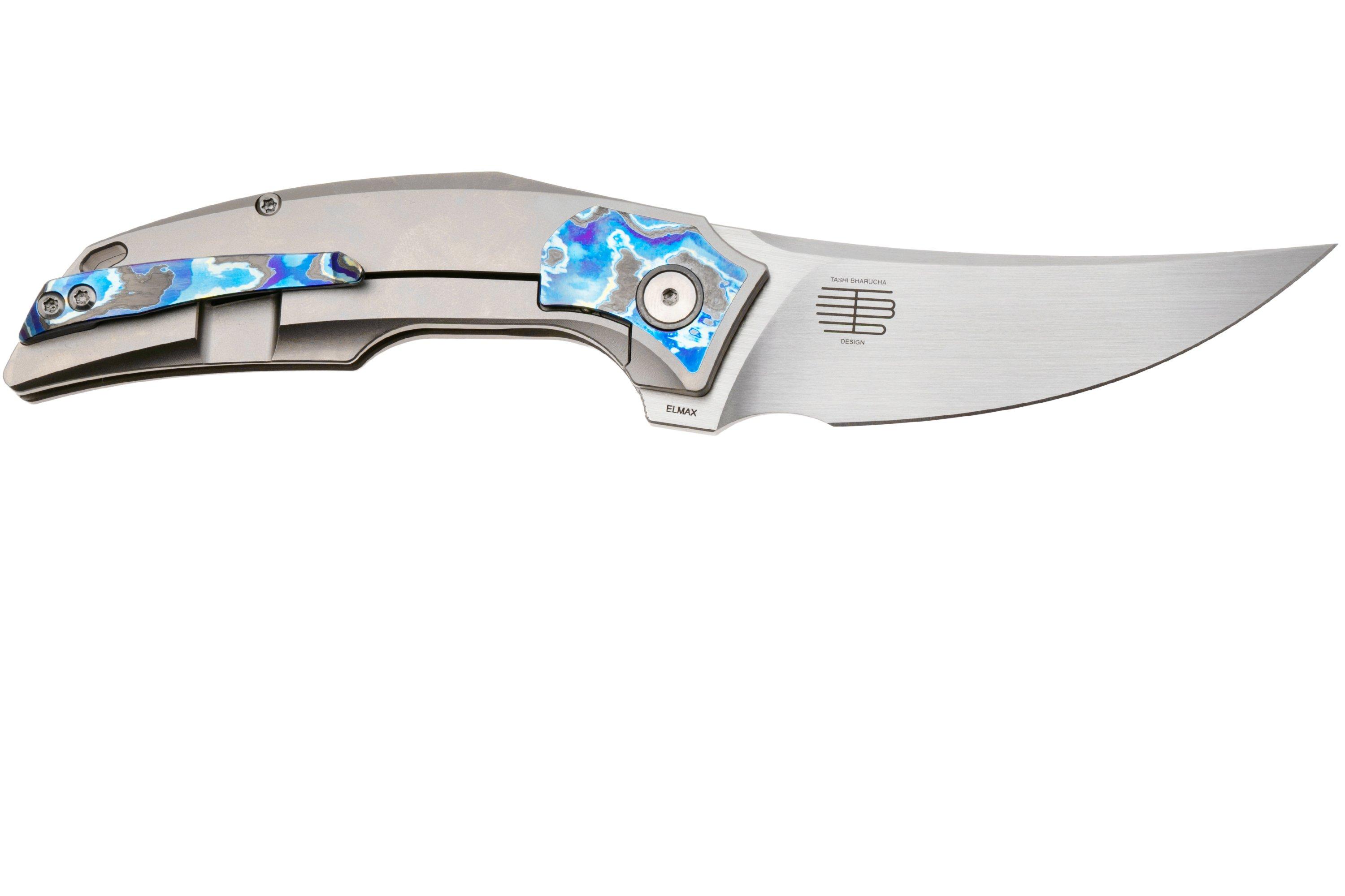 Reate Velocity Hand Satin Elmax, Bead Blasted Titanium Zircute