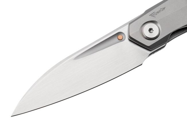 Afbeelding voor Reate VK-ANUB-TI-BB, Darkwashed Elmax, Bead Blasted Titanium zakmes, Vulpex Knives design