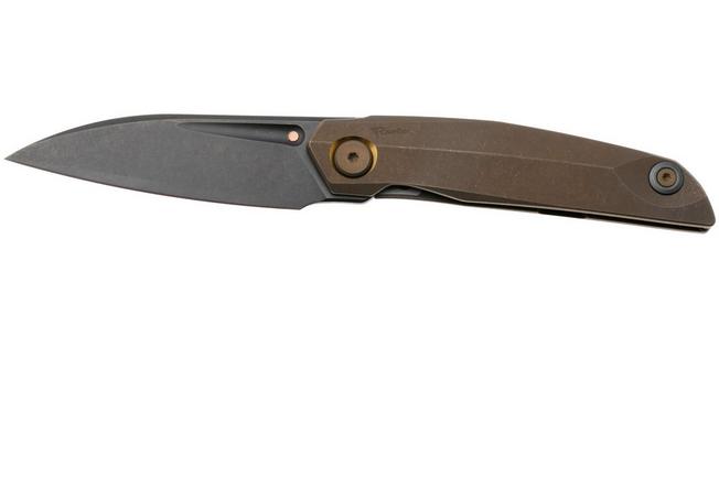 Afbeelding voor Reate VK-ANUB-TI-DB, Black DLC Elmax, Dark Bronze Titanium zakmes, Vulpex Knives design