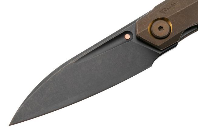 Afbeelding voor Reate VK-ANUB-TI-DB, Black DLC Elmax, Dark Bronze Titanium zakmes, Vulpex Knives design