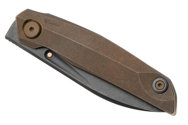 Afbeelding voor Reate VK-ANUB-TI-DB, Black DLC Elmax, Dark Bronze Titanium zakmes, Vulpex Knives design