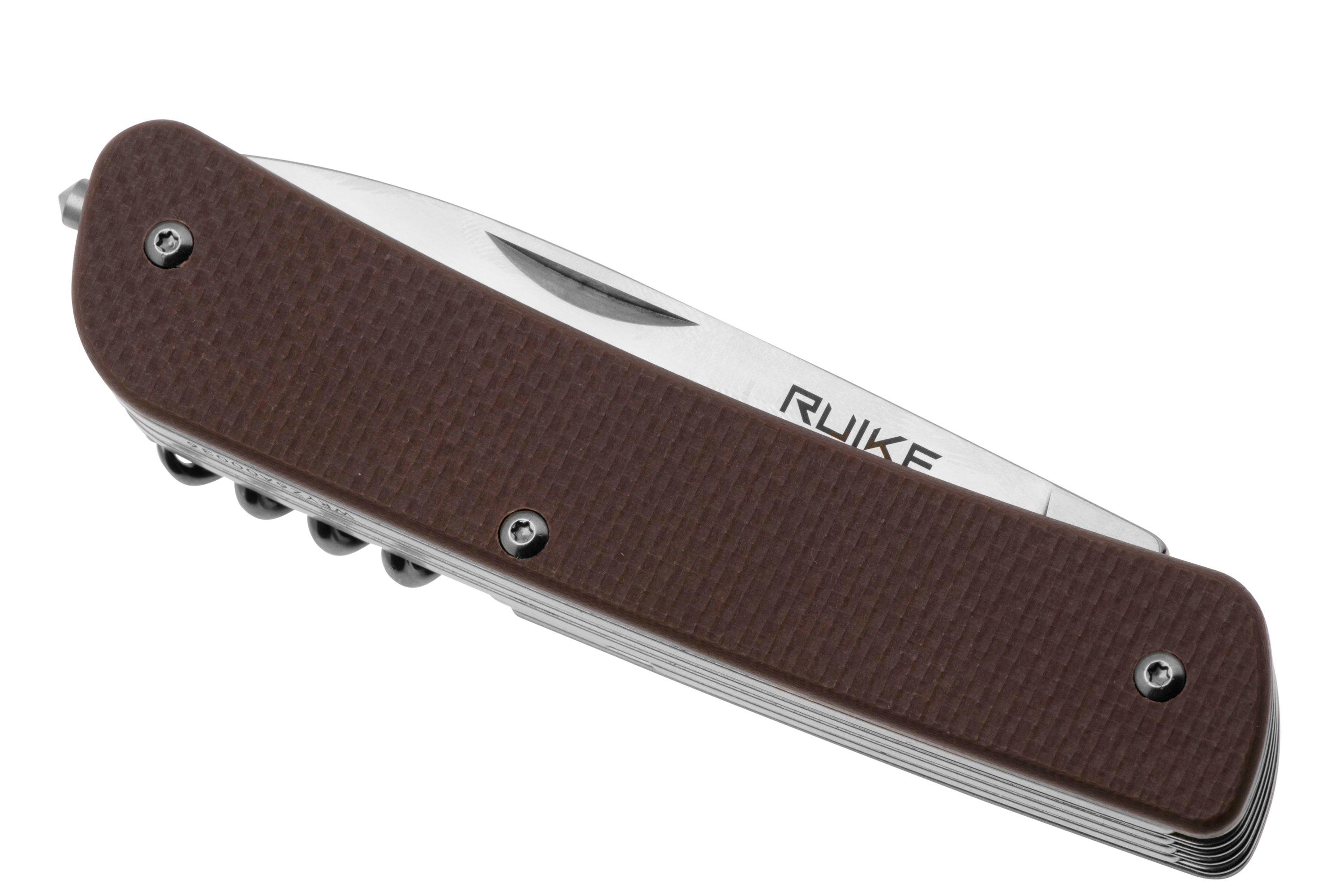 ruirui☆ Nóż składany Ruike L42-N 12C27, Brown G10 | Zalety robienia