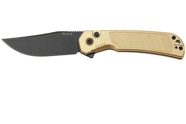 Afbeelding voor Ruike P192-AY Black PVD 14C28N, Gold Aluminum, zakmes