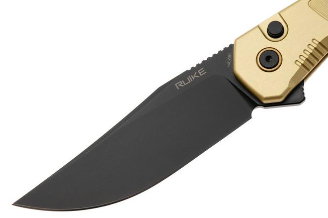 Afbeelding voor Ruike P192-AY Black PVD 14C28N, Gold Aluminum, zakmes