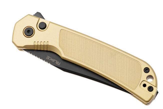 Afbeelding voor Ruike P192-AY Black PVD 14C28N, Gold Aluminum, zakmes