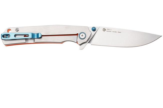 Afbeelding voor Ruike P801-J Stonewashed 14C28N, Orange Aluminum, zakmes