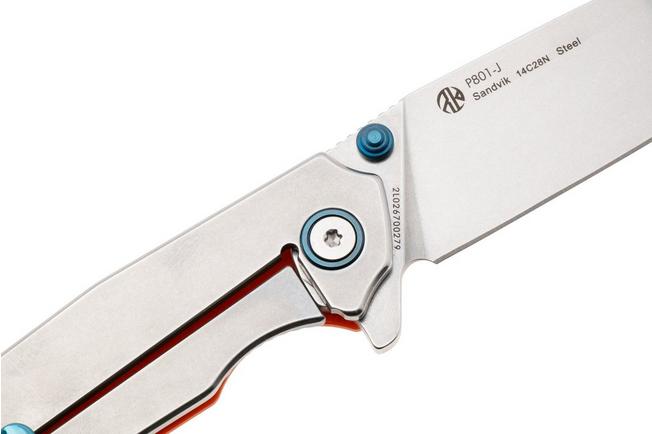 Afbeelding voor Ruike P801-J Stonewashed 14C28N, Orange Aluminum, zakmes