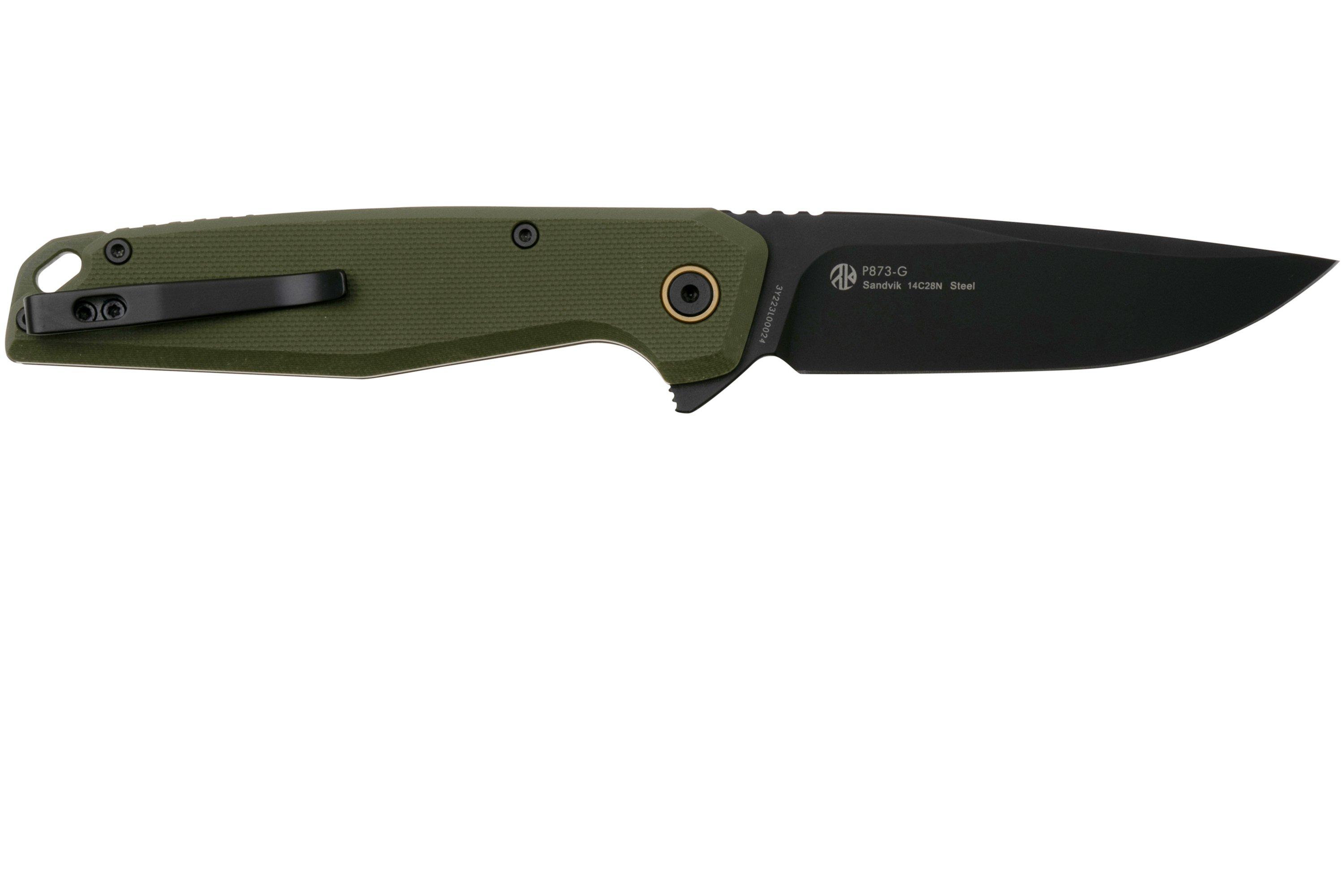 Ruike P873-G Black 14C28N, Green G10, zakmes | Voordelig kopen bij