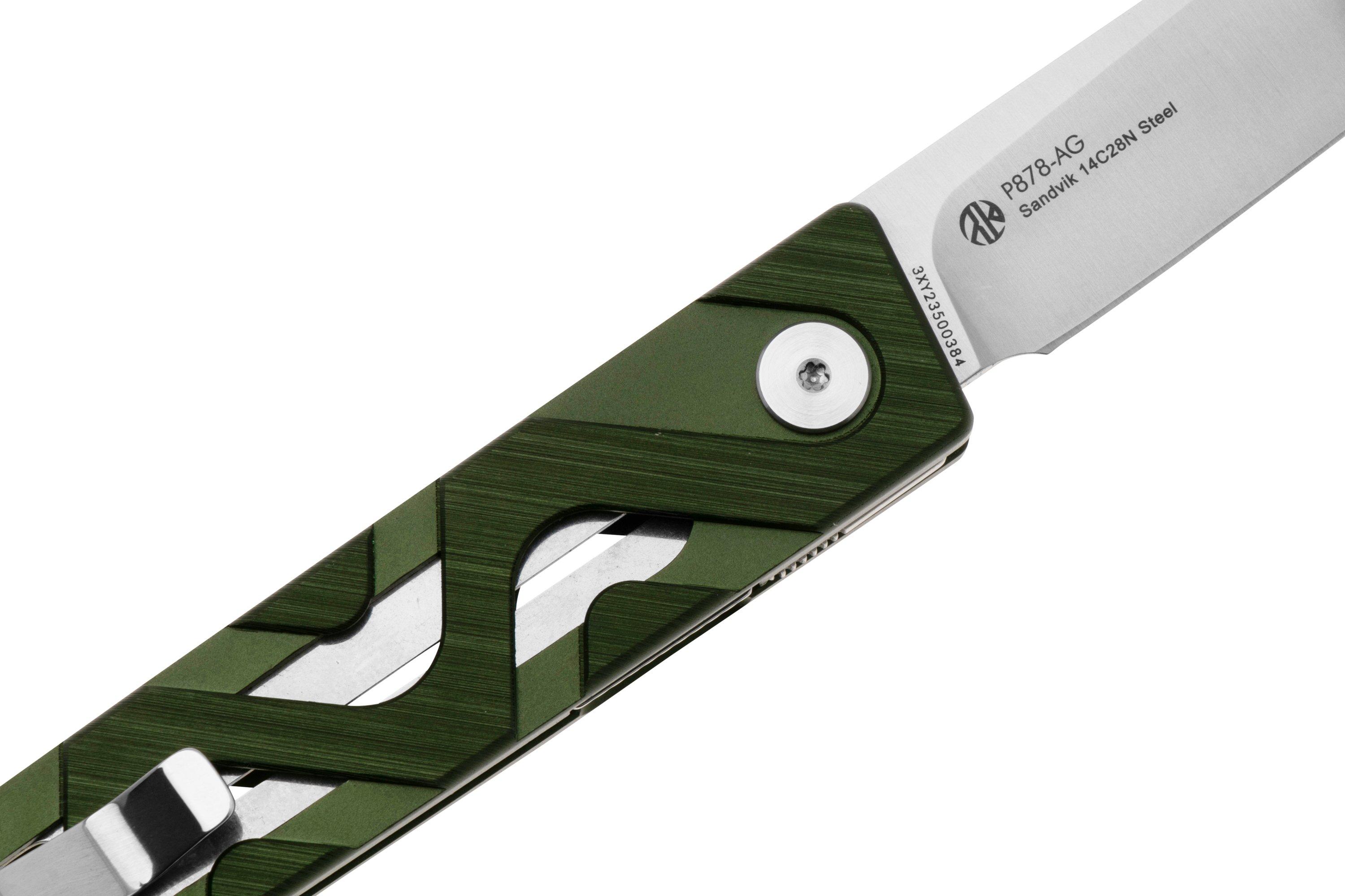 Ruike P878-AG 14C28N, Green Aluminium, pocket knife