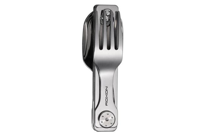 Afbeelding voor Roxon 3-in-1 Folding Cutlery Travel Set C1S Stainless Steel, outdoorbestek
