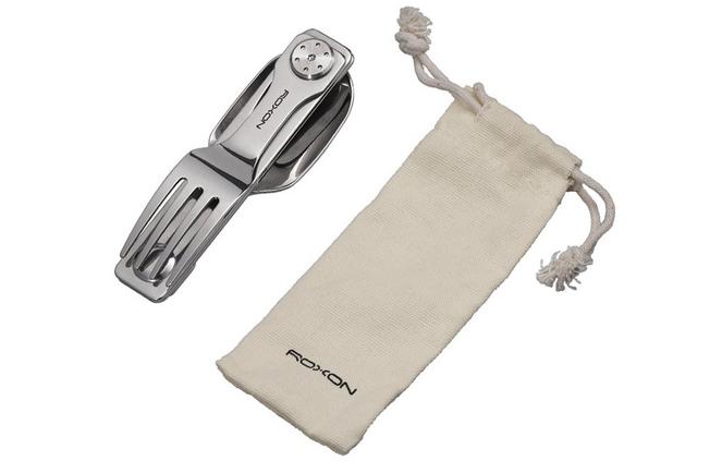 Afbeelding voor Roxon 2-in-1 Folding Camp Cutlery Set Spoon & Fork C2 Stainless Steel, outdoorbestek