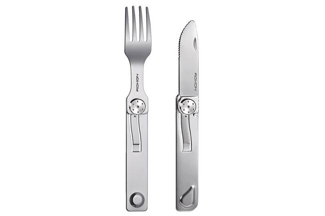 Afbeelding voor Roxon 2-in-1 Folding Cutlery Set Knife & Fork C3 Stainless Steel, outdoorbestek