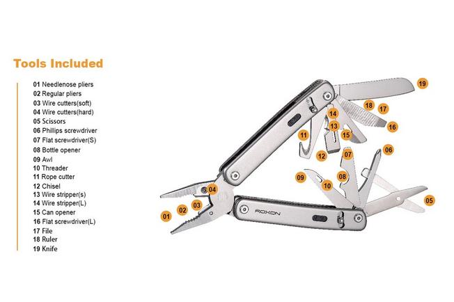 Afbeelding voor Roxon Flex Modular Multi-Tool S804G Stainless Steel, modulaire multitool